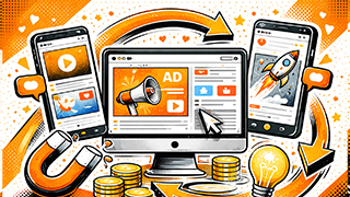 Anúncios e posts em execução, prints do gerenciador e do feed